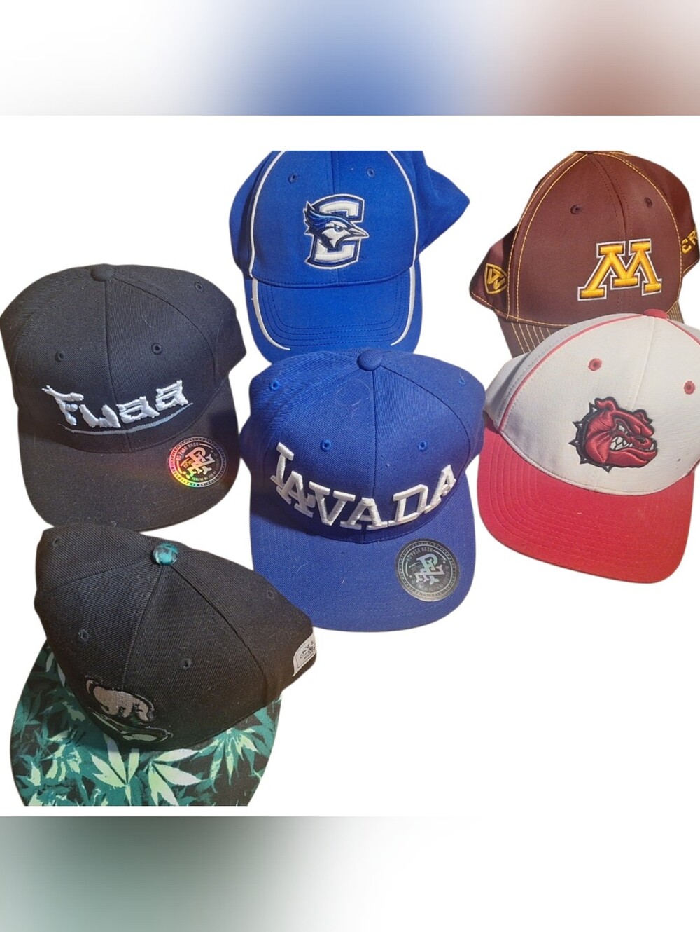 Lot of 6 Men's Snapback Hats & Baseball Caps Adjustable Bundle Sports Streetwear